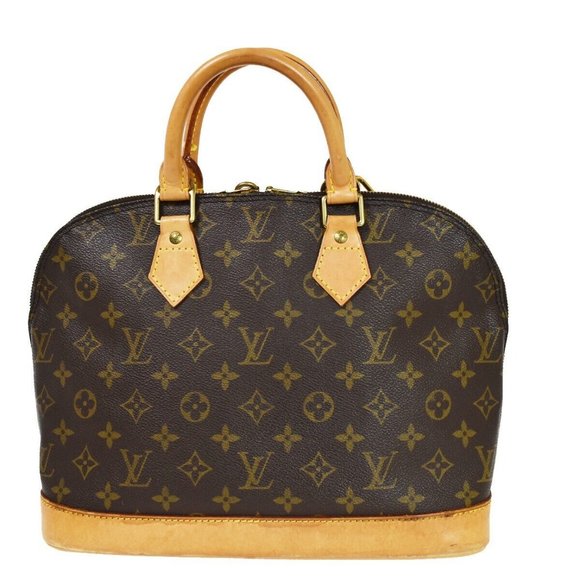 LOUIS VUITTON LV Logo Alma 2Way Hand Bag Monogram Leather Brown M51130 73YC686 - Picture 3 of 15